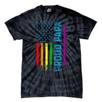 Proud Papa Grandpa Dad L.G.B.T L.G.B.T.Q G.A.Y Pride Rainbow Flag Tie-Dye T-Shirt