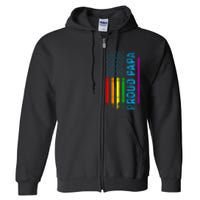 Proud Papa Grandpa Dad L.G.B.T L.G.B.T.Q G.A.Y Pride Rainbow Flag Full Zip Hoodie