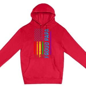 Proud Papa Grandpa Dad L.G.B.T L.G.B.T.Q G.A.Y Pride Rainbow Flag Premium Pullover Hoodie