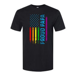 Proud Papa Grandpa Dad L.G.B.T L.G.B.T.Q G.A.Y Pride Rainbow Flag Softstyle CVC T-Shirt