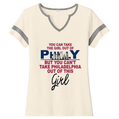 Proud Philadelphia Girl Moved From Philadelphia Ladies Halftime Notch Neck Tee