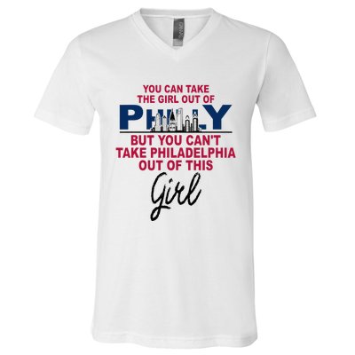 Proud Philadelphia Girl Moved From Philadelphia V-Neck T-Shirt