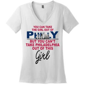 Proud Philadelphia Girl Moved From Philadelphia Women's V-Neck T-Shirt