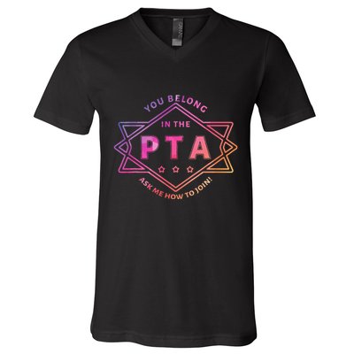 Pta Promotion Graphic School Parent Teacher Association V-Neck T-Shirt