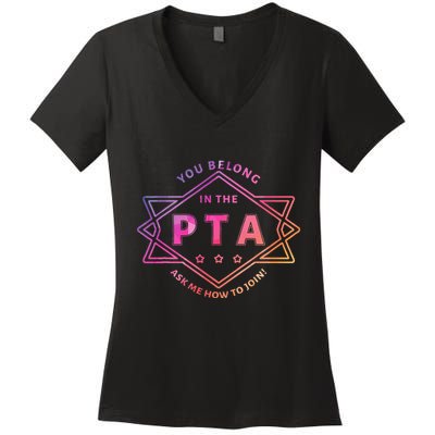 Pta Promotion Graphic School Parent Teacher Association Women's V-Neck T-Shirt