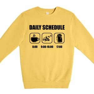 Plumber Pipefitter Gift Daily Schedule Funny Plumbing Cute Gift Premium Crewneck Sweatshirt