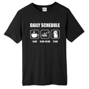 Plumber Pipefitter Gift Daily Schedule Funny Plumbing Cute Gift Tall Fusion ChromaSoft Performance T-Shirt