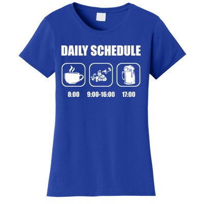 Plumber Pipefitter Gift Daily Schedule Funny Plumbing Cute Gift Women's T-Shirt