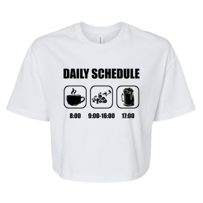 Plumber Pipefitter Gift Daily Schedule Funny Plumbing Cute Gift Bella+Canvas Jersey Crop Tee