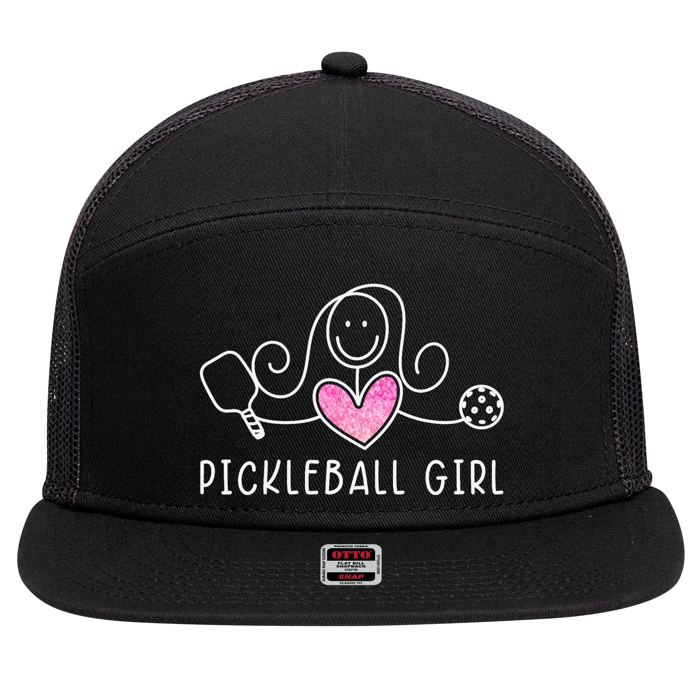 Pickleball, Pickleball Girl Tee, Pickleball Lover 7 Panel Mesh Trucker Snapback Hat
