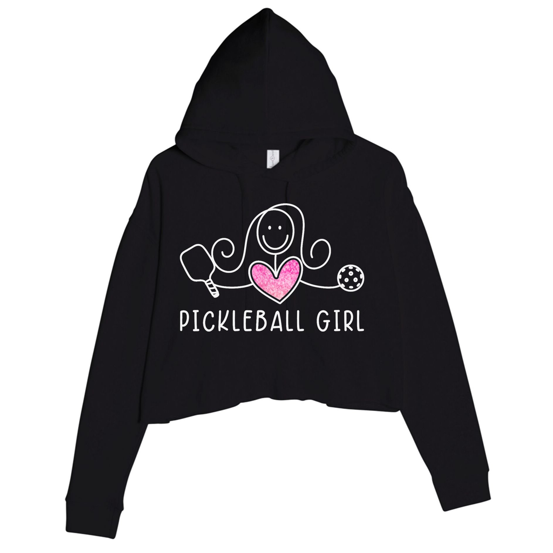 Pickleball, Pickleball Girl Tee, Pickleball Lover Crop Fleece Hoodie