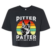 Pitter Patter German Shepherd Dog Funny Vintage Retro Bella+Canvas Jersey Crop Tee