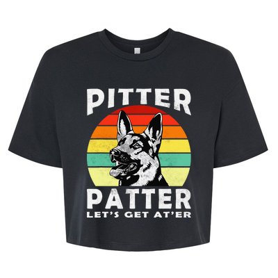 Pitter Patter German Shepherd Dog Funny Vintage Retro Bella+Canvas Jersey Crop Tee