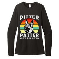 Pitter Patter German Shepherd Dog Funny Vintage Retro Womens CVC Long Sleeve Shirt