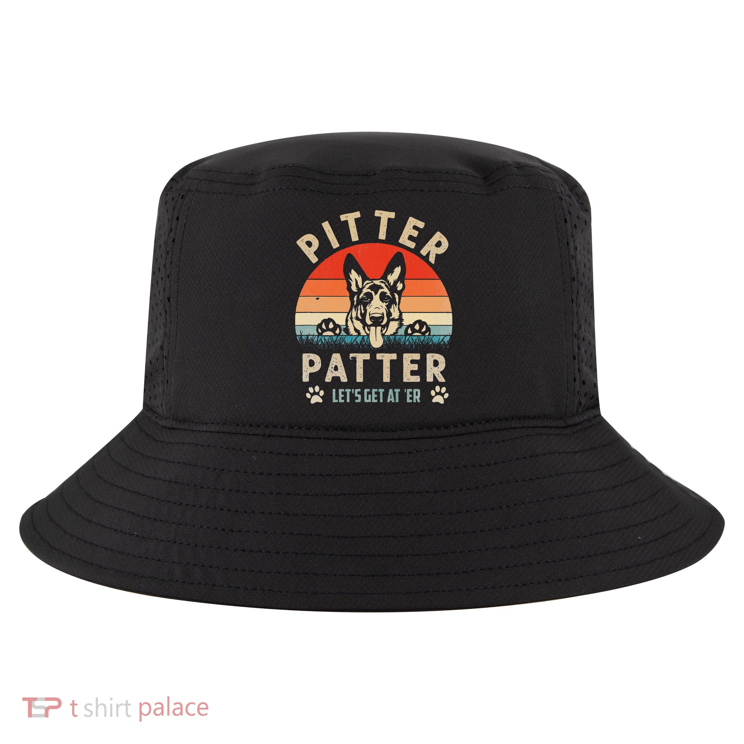 Pitter Patter German Shepherd Dog Funny Vintage Retro Cool Comfort Performance Bucket Hat