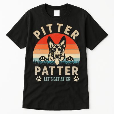 Pitter Patter German Shepherd Dog Funny Vintage Retro Tall T-Shirt