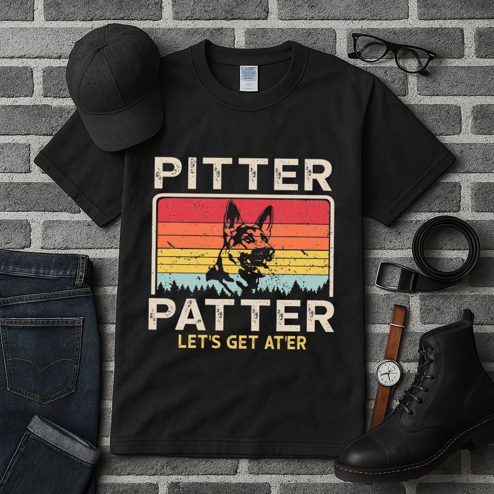 Pitter Patter German Shepherd Pitter Patter Lets Get At'er Tall T-Shirt