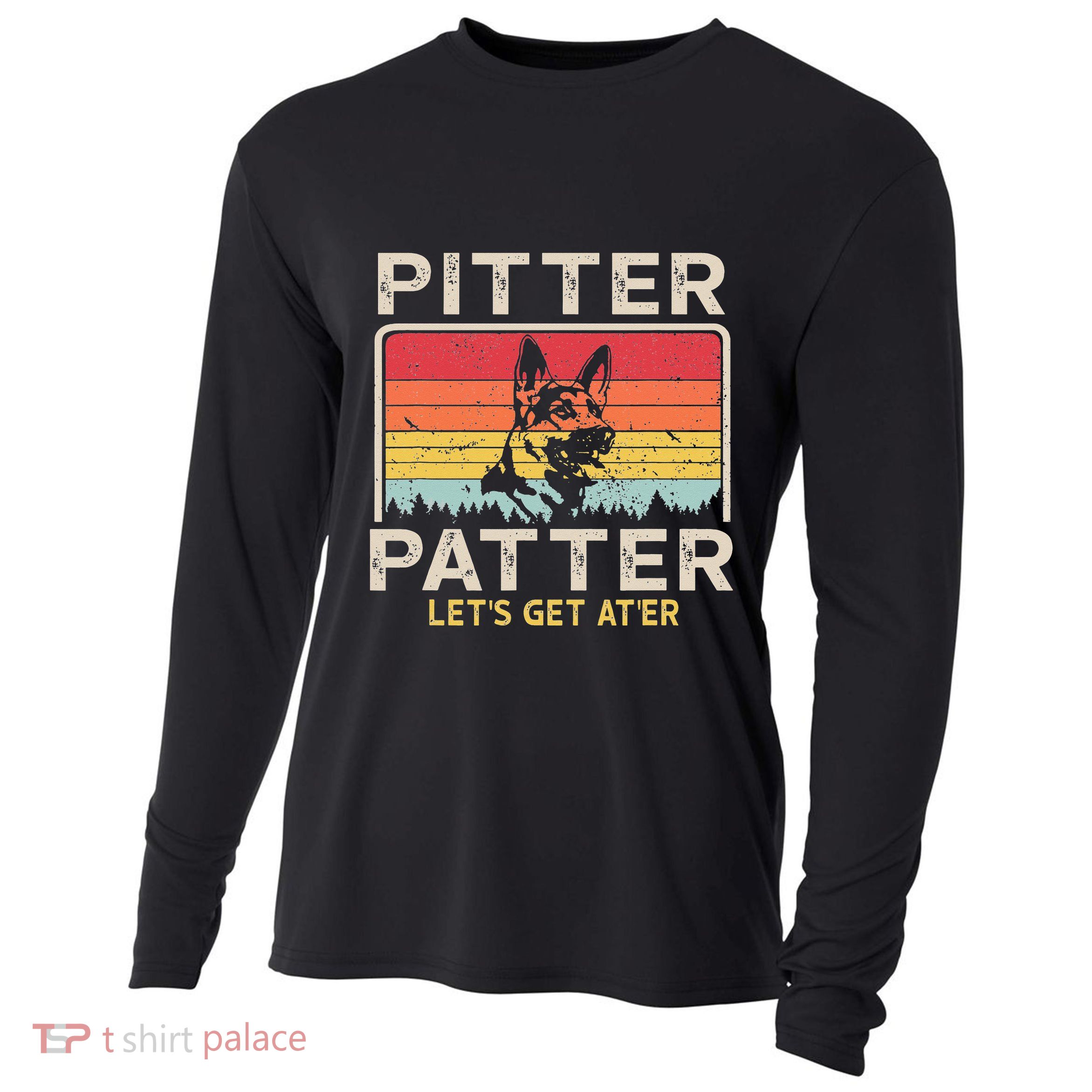 Pitter Patter German Shepherd Pitter Patter Lets Get At'er Cooling Performance Long Sleeve Crew