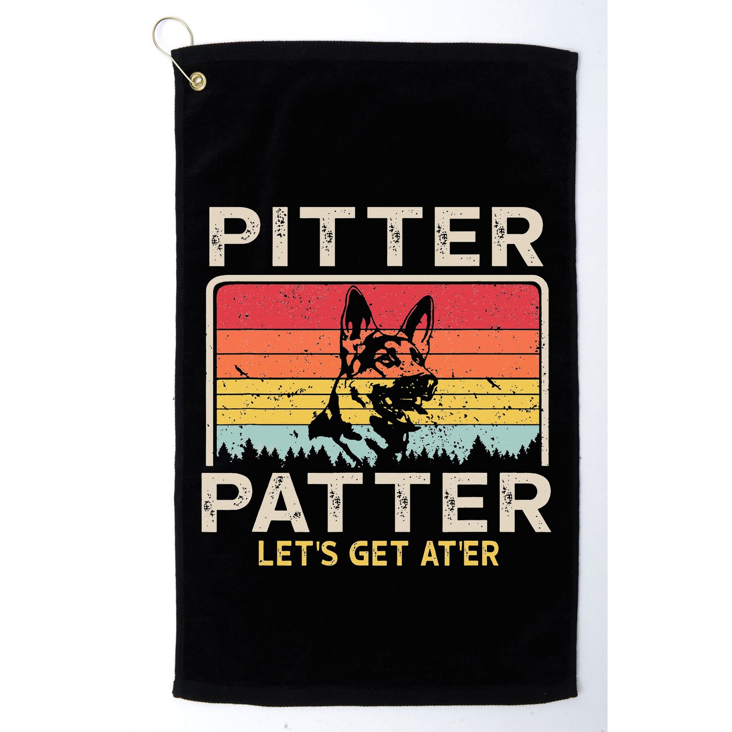 Pitter Patter German Shepherd Pitter Patter Lets Get At'er Golf Towel