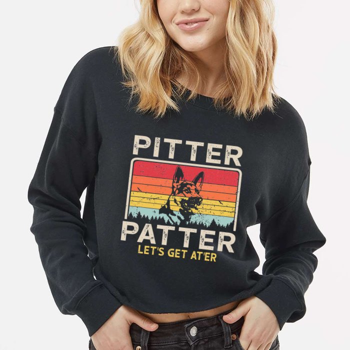Pitter Patter German Shepherd Pitter Patter Lets Get At'er Cropped Pullover Crew