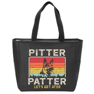 Pitter Patter German Shepherd Pitter Patter Lets Get At'er Zip Tote Bag