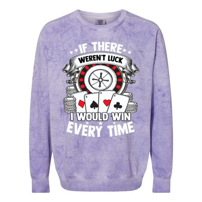 Poker Player Gambler Royal Flush Jackpot Pik Pot Bluffing Colorblast Crewneck Sweatshirt