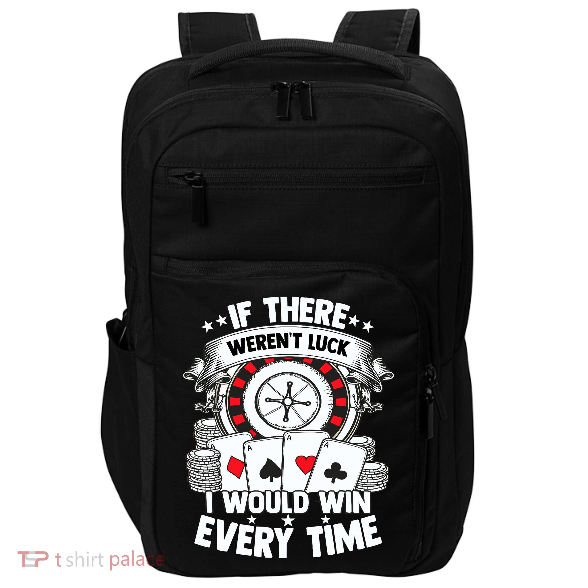 Poker Player Gambler Royal Flush Jackpot Pik Pot Bluffing Impact Tech Backpack