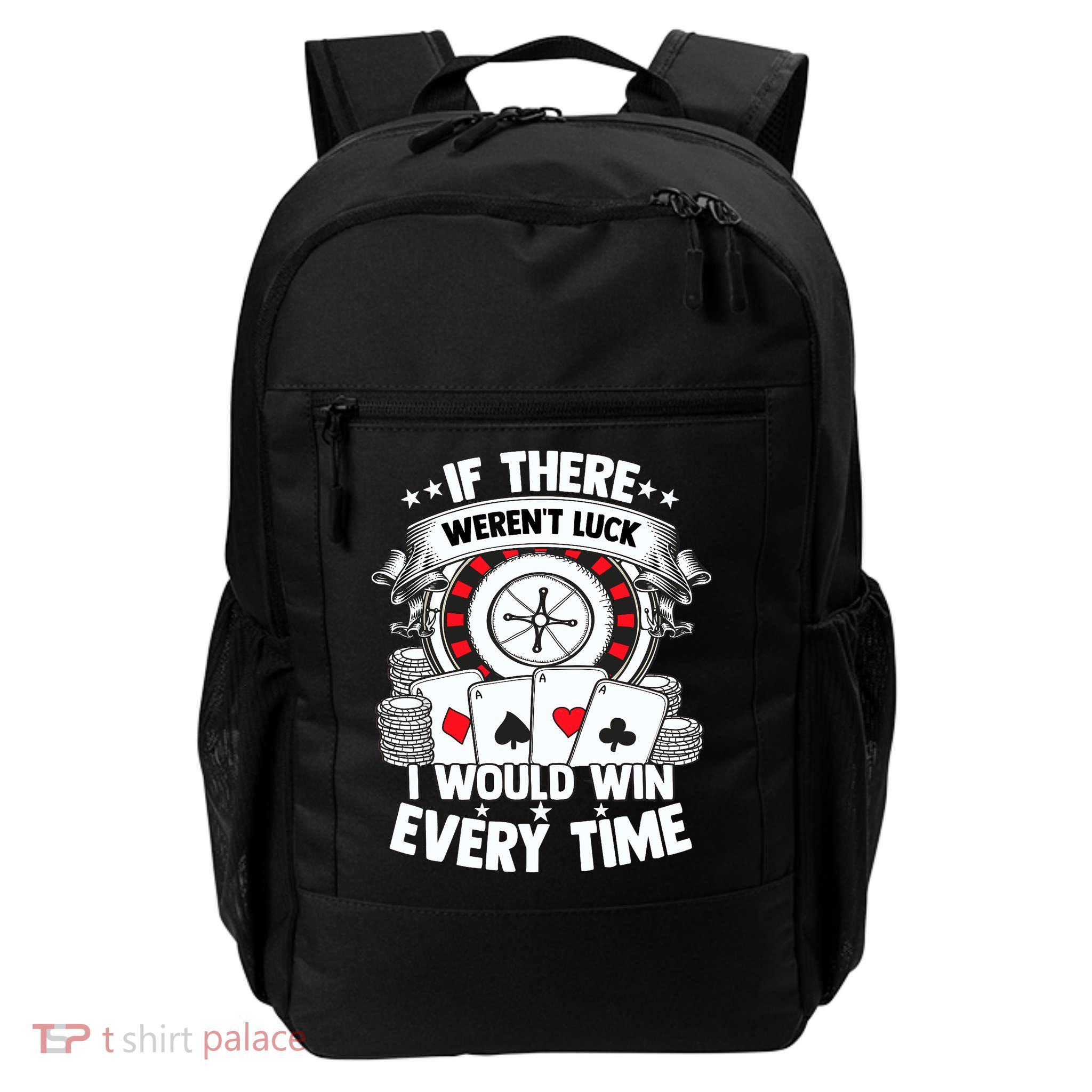 Poker Player Gambler Royal Flush Jackpot Pik Pot Bluffing Daily Commute Backpack