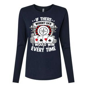 Poker Player Gambler Royal Flush Jackpot Pik Pot Bluffing Womens Cotton Relaxed Long Sleeve T-Shirt