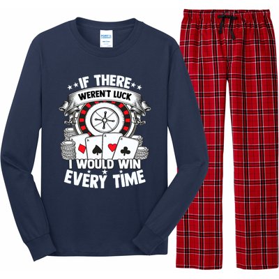 Poker Player Gambler Royal Flush Jackpot Pik Pot Bluffing Long Sleeve Pajama Set