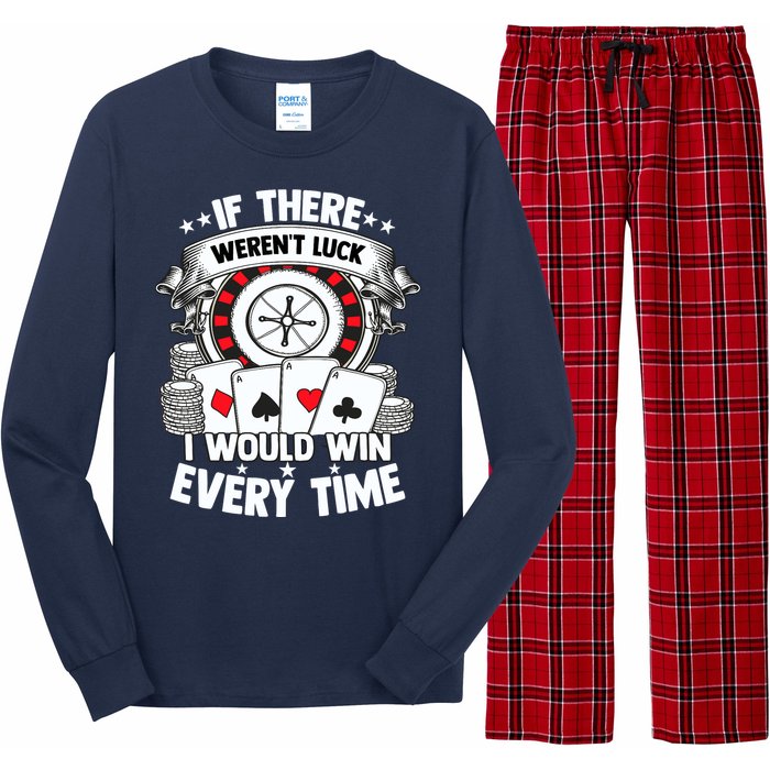 Poker Player Gambler Royal Flush Jackpot Pik Pot Bluffing Long Sleeve Pajama Set