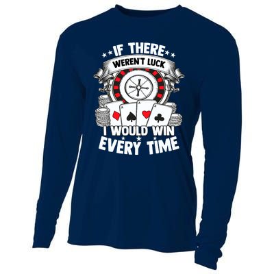 Poker Player Gambler Royal Flush Jackpot Pik Pot Bluffing Cooling Performance Long Sleeve Crew