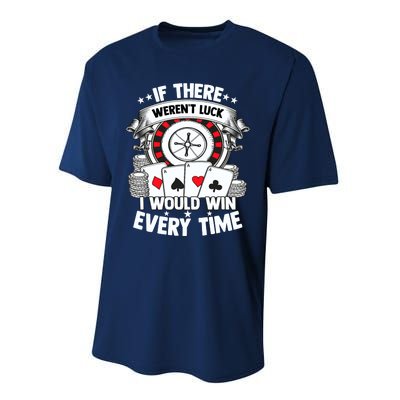 Poker Player Gambler Royal Flush Jackpot Pik Pot Bluffing Performance Sprint T-Shirt