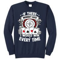 Poker Player Gambler Royal Flush Jackpot Pik Pot Bluffing Tall Sweatshirt