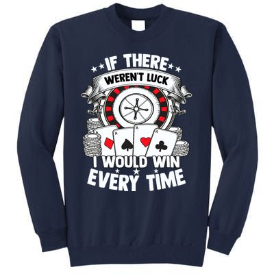 Poker Player Gambler Royal Flush Jackpot Pik Pot Bluffing Tall Sweatshirt