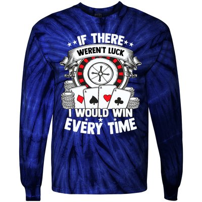 Poker Player Gambler Royal Flush Jackpot Pik Pot Bluffing Tie-Dye Long Sleeve Shirt