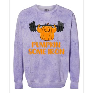 Pumpkin Power Hilarious Halloween Fitness Pun Colorblast Crewneck Sweatshirt