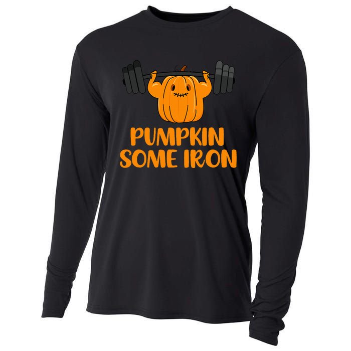 Pumpkin Power Hilarious Halloween Fitness Pun Cooling Performance Long Sleeve Crew