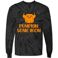 Pumpkin Power Hilarious Halloween Fitness Pun Tie-Dye Long Sleeve Shirt