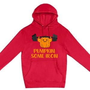 Pumpkin Power Hilarious Halloween Fitness Pun Premium Pullover Hoodie