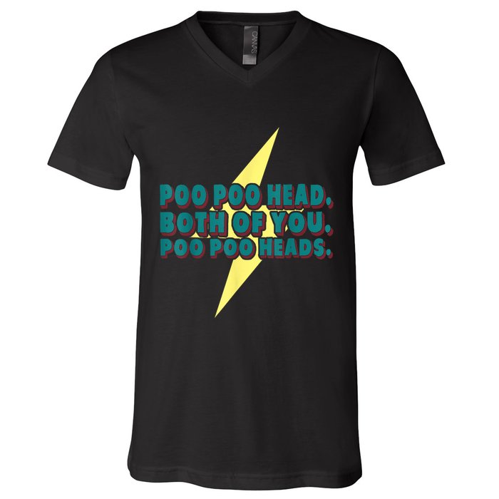 Poo Poo Heads Both Of You Poo Poo Heads V-Neck T-Shirt