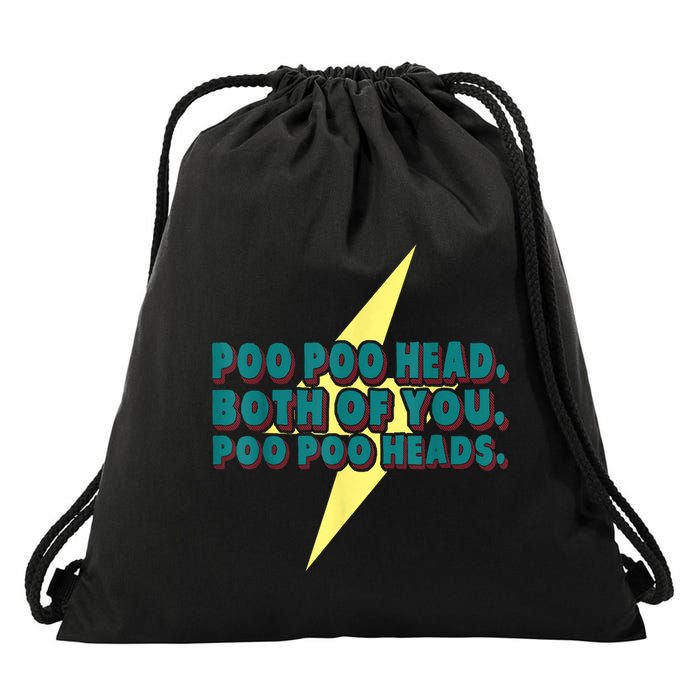 Poo Poo Heads Both Of You Poo Poo Heads Drawstring Bag