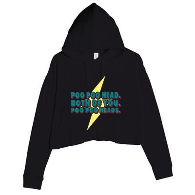 Poo Poo Heads Both Of You Poo Poo Heads Crop Fleece Hoodie