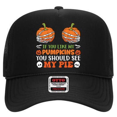 Pumpkin Pie Halloween High Crown Mesh Back Trucker Hat