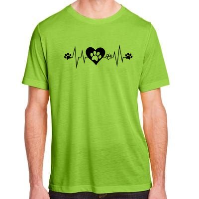 Paw Print Heartbeat Veterinarian Vet Tech Funny Pulse Gift Funny Gift Adult ChromaSoft Performance T-Shirt