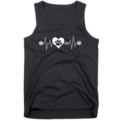 Paw Print Heartbeat Veterinarian Vet Tech Funny Pulse Gift Funny Gift Tank Top