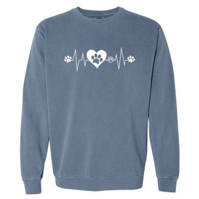 Paw Print Heartbeat Veterinarian Vet Tech Funny Pulse Gift Funny Gift Garment-Dyed Sweatshirt