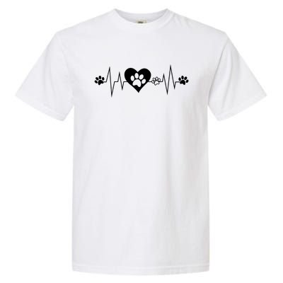 Paw Print Heartbeat Veterinarian Vet Tech Funny Pulse Gift Funny Gift Garment-Dyed Heavyweight T-Shirt