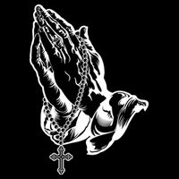 Pray Praying Hands Rosary Cross Zip Tote Bag