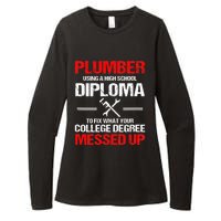 Proud Plumber High School Diploma Plumbing Womens CVC Long Sleeve Shirt